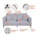 [OUTLET] Sofá Unne 3 Lugares com Molas Ensacadas Bouclê Cinza 200 cm