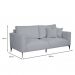 [OUTLET] Sofá Unne 3 Lugares com Molas Ensacadas Bouclê Cinza 200 cm