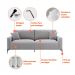[OUTLET] Sofá Unne 3 Lugares com Molas Ensacadas Linho Cinza 200 cm