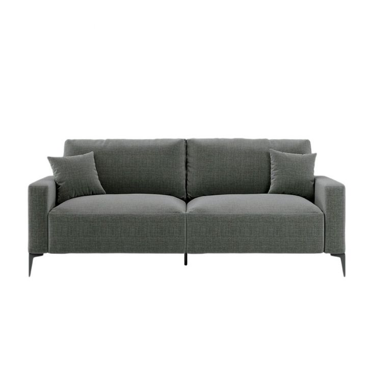 [OUTLET] Sofá Unne 3 Lugares com Molas Ensacadas Linho Grafite 200 cm