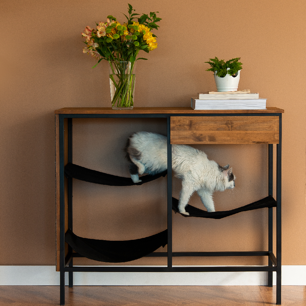 Aparador Bourbon para Pet Amêndoa Rustico e Preto
