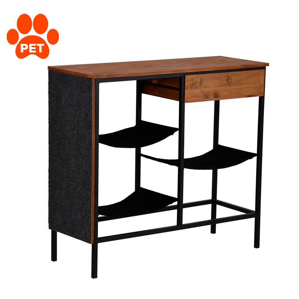 Aparador Bourbon para Pet Amêndoa Rustico e Preto