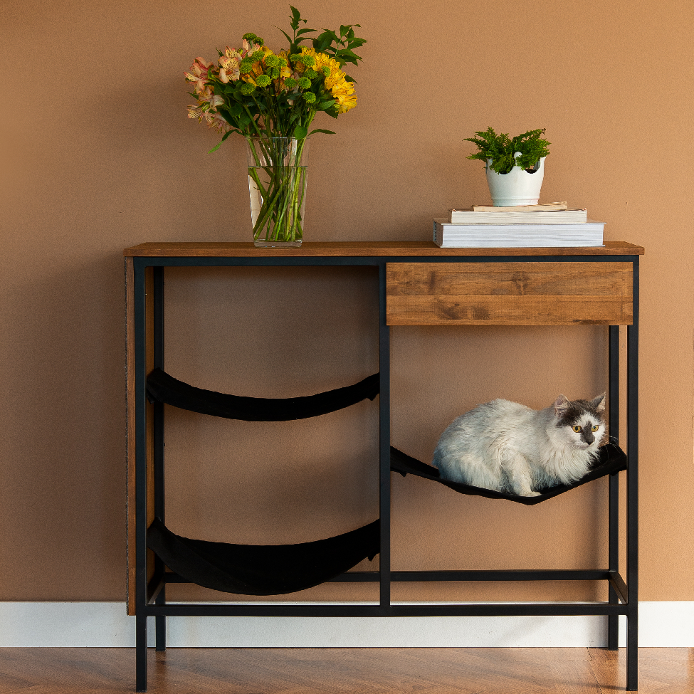 Aparador Bourbon para Pet Amêndoa Rustico e Preto