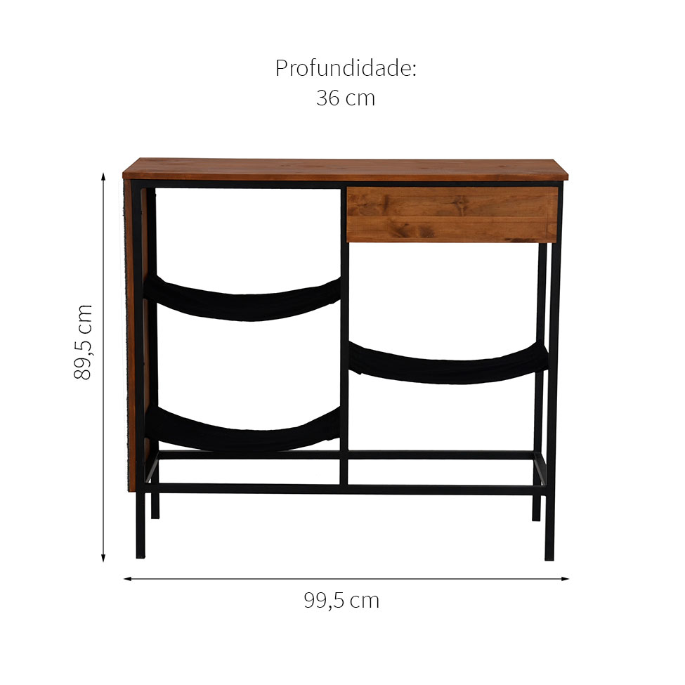 Aparador Bourbon para Pet Amêndoa Rustico e Preto