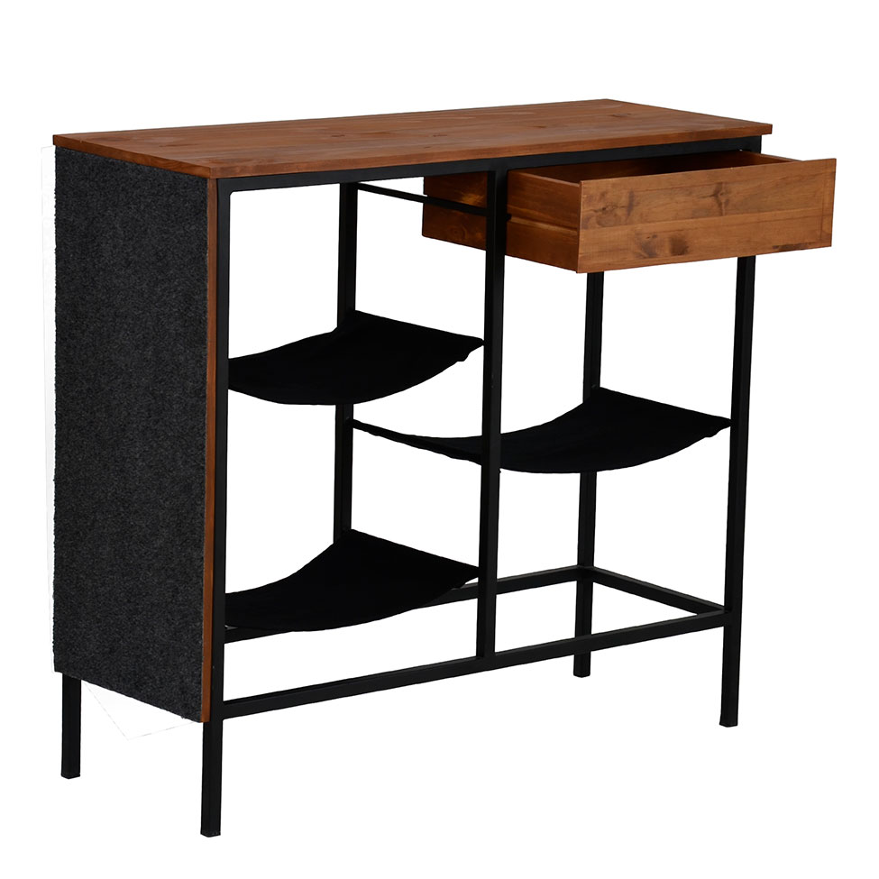 Aparador Bourbon para Pet Amêndoa Rustico e Preto