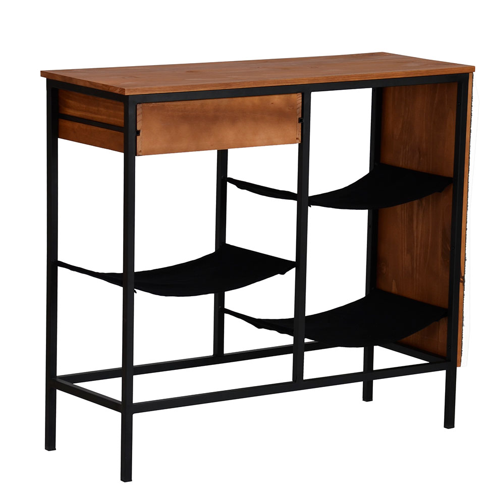 Aparador Bourbon para Pet Amêndoa Rustico e Preto
