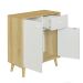 Aparador Buffet Enid 1 GVT 2 PT Branco e Natural