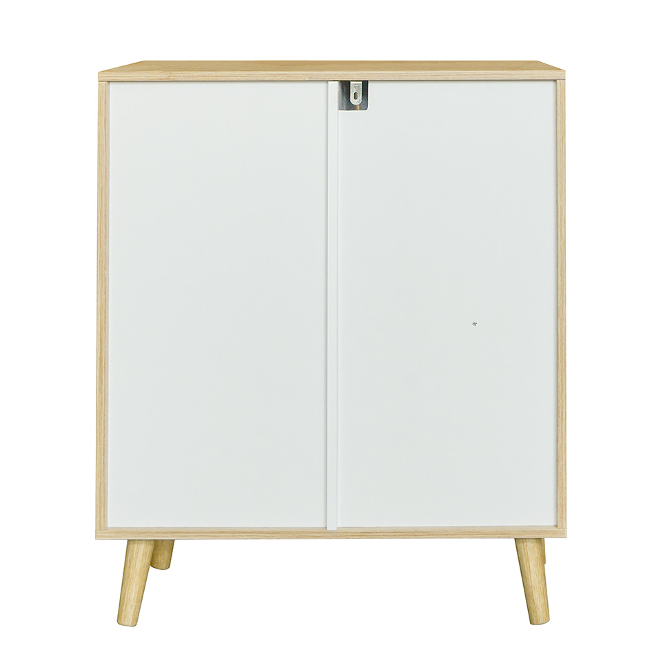 Aparador Buffet Enid 1 GVT 2 PT Branco e Natural