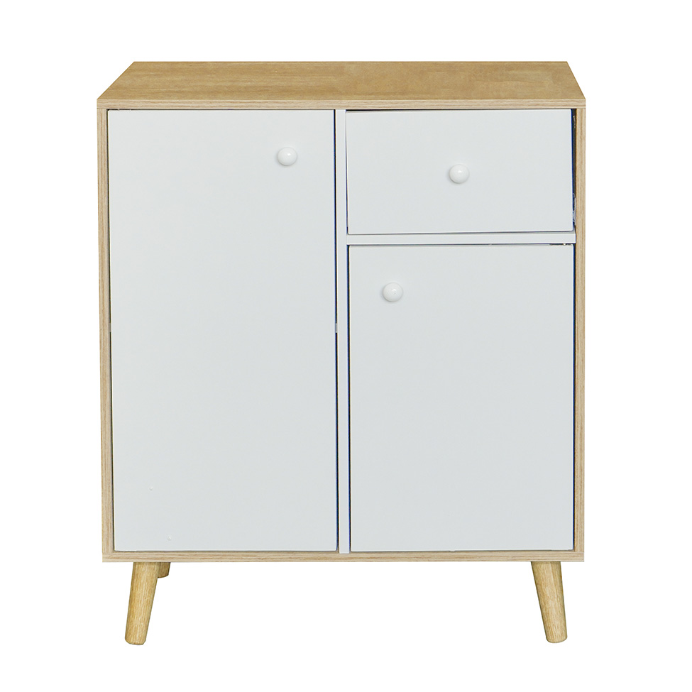 Aparador Buffet Enid 1 GVT 2 PT Branco e Natural