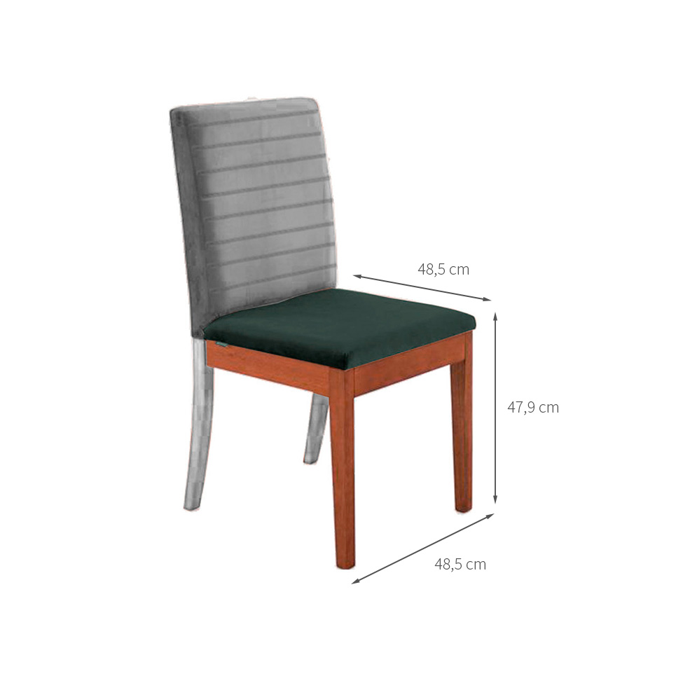 Assento Simples Iguatemi Madeira Maciça Avelã Chumbo Esverdeado