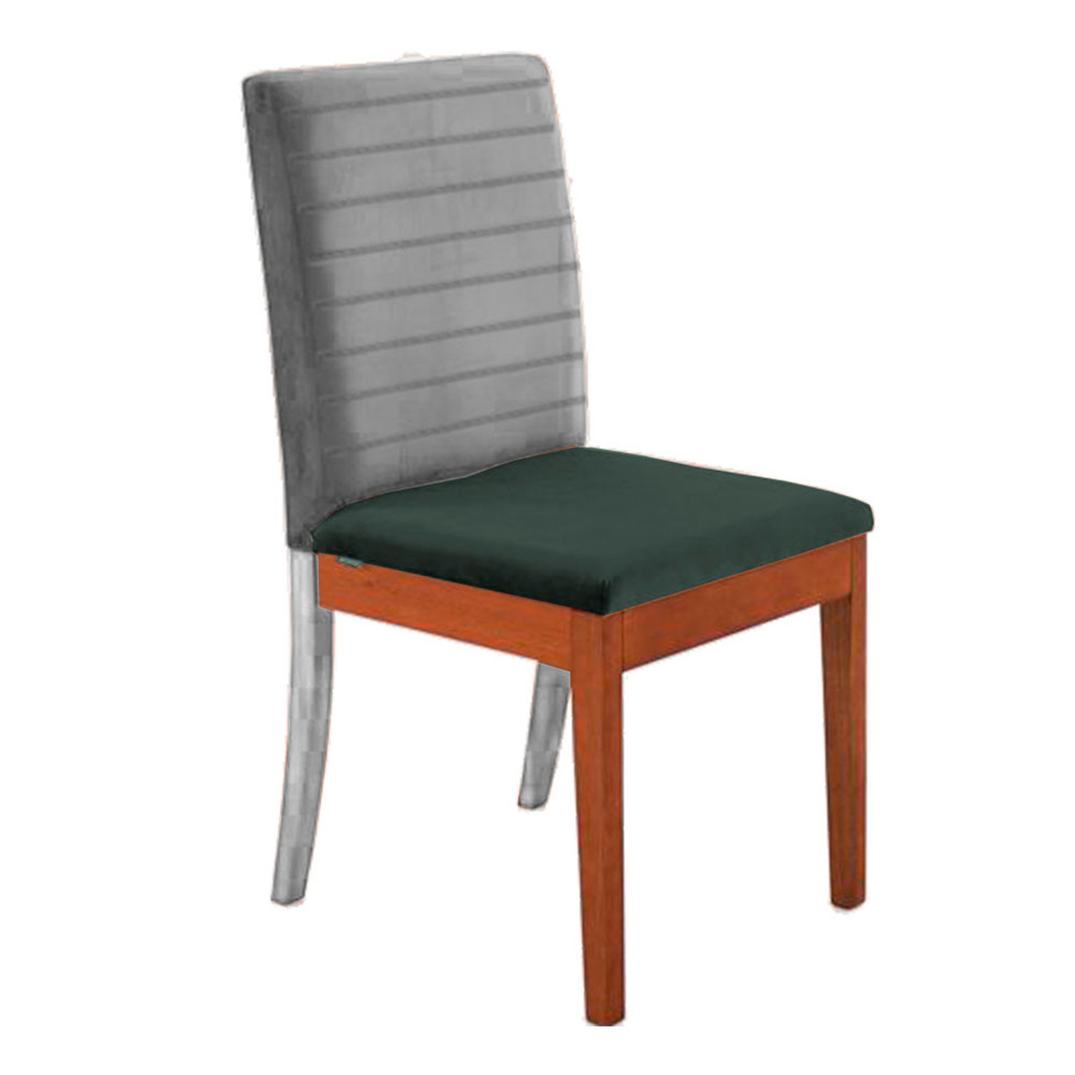 Assento Simples Iguatemi Madeira Maciça Avelã Chumbo Esverdeado