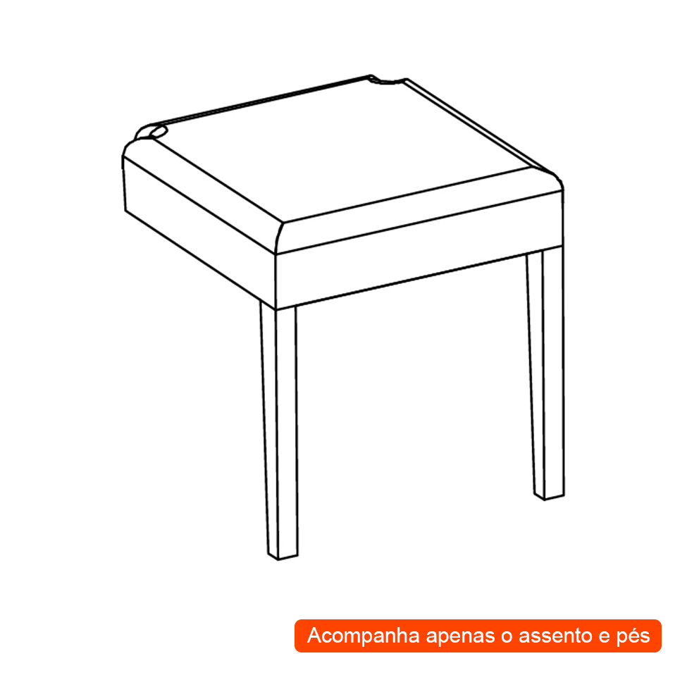 Assento Simples Iguatemi Madeira Maciça Avelã Chumbo Esverdeado