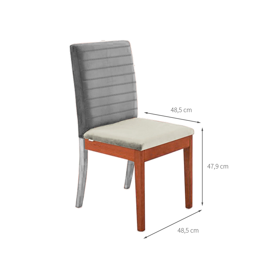 Assento Simples Iguatemi Madeira Maciça Avelã e Linho Cru