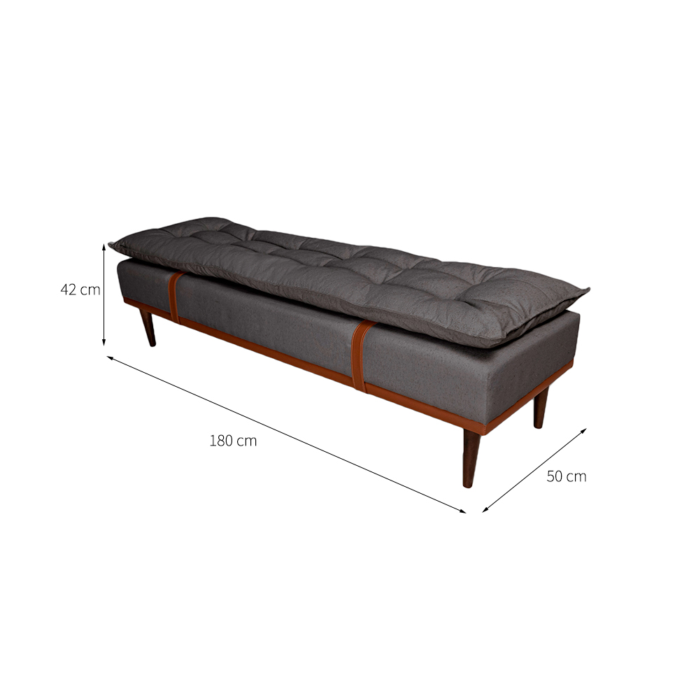 Banco 2 Lugares Drop Cinza e Imbua 180 cm