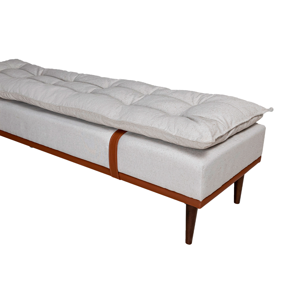 Banco 2 Lugares Drop Off White e Amêndoa 160 cm