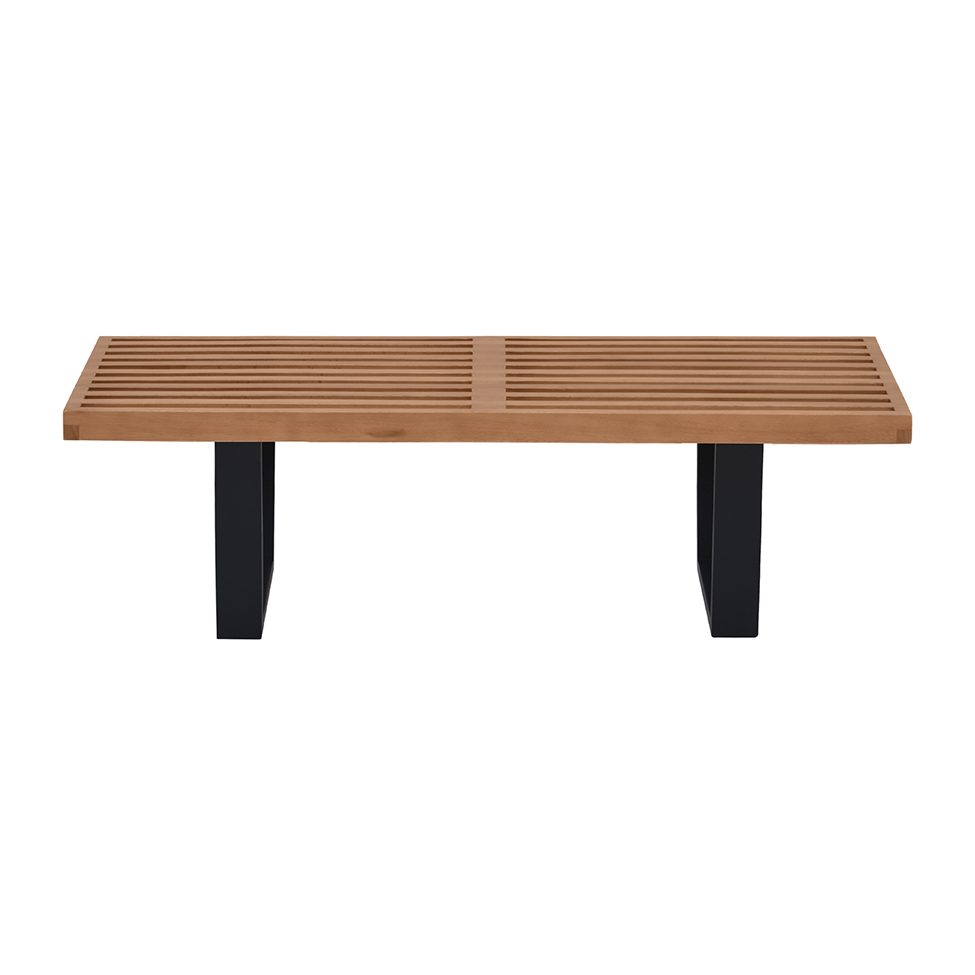 Banco 2 Lugares George Nelson Amêndoa e Preto 130 cm