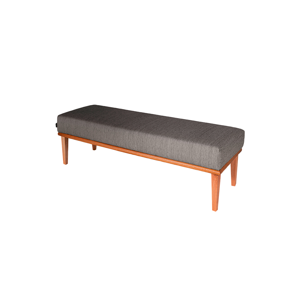 Banco 2 Lugares Grazi Cinza e Castanho 160 cm