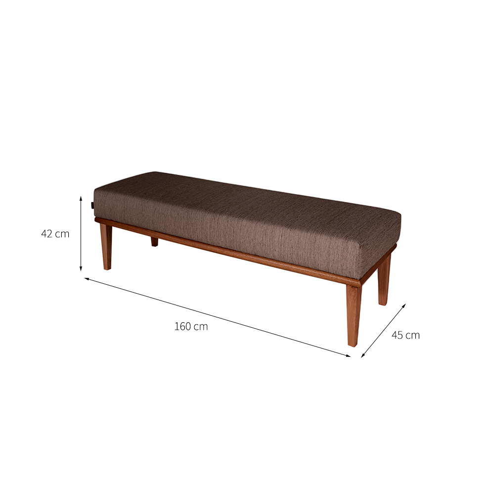 Banco 2 Lugares Grazi Marrom e Amêndoa 160 cm