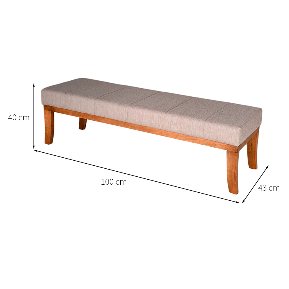 Banco 2 Lugares Lucia Bege e Castanho 100 cm