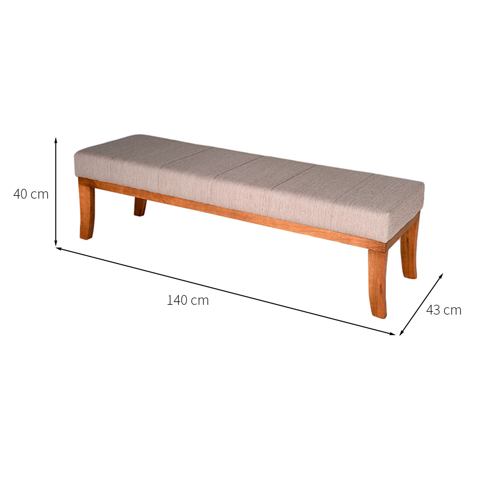 Banco 2 Lugares Lucia Bege e Castanho 140 cm