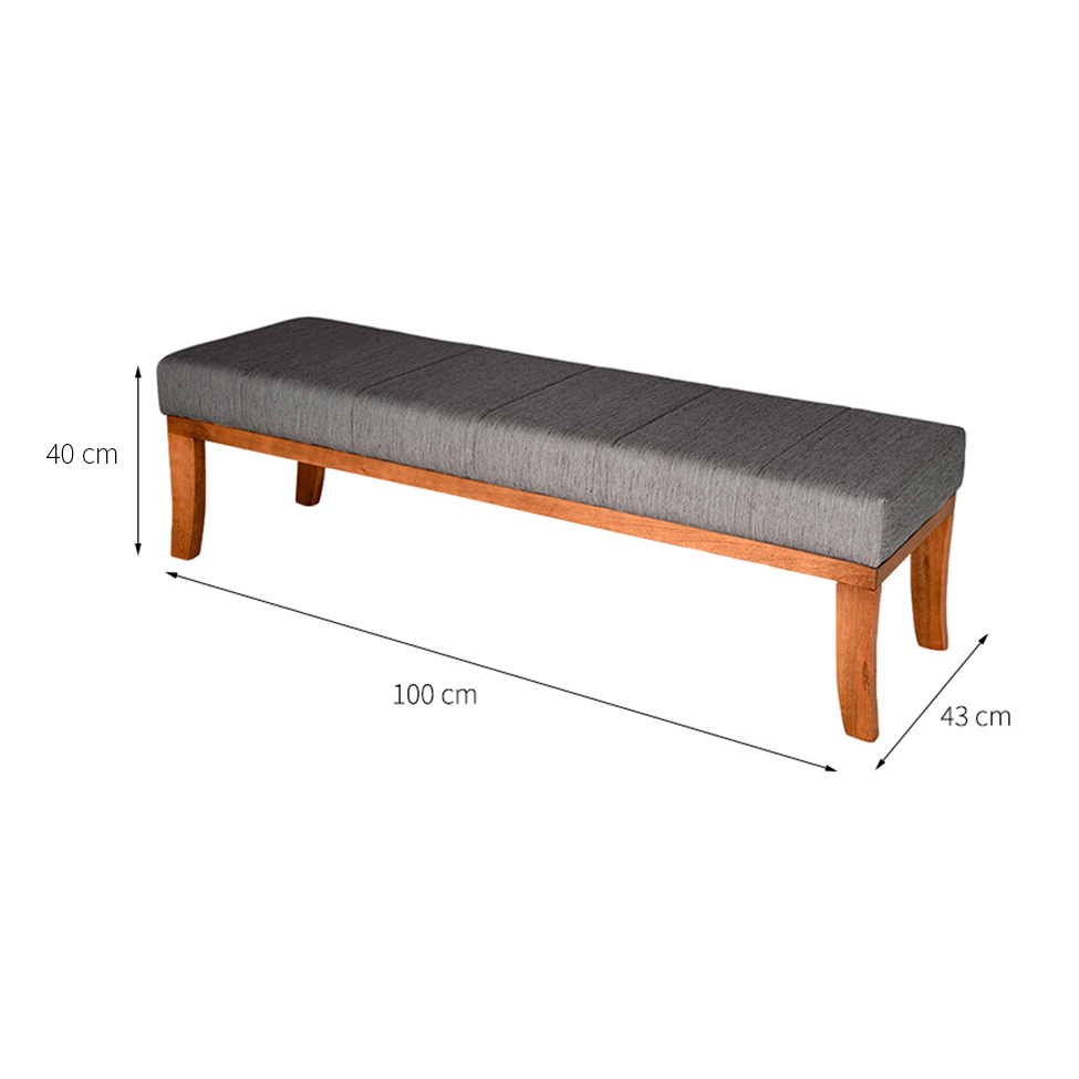 Banco 2 Lugares Lucia Cinza e Castanho 100 cm