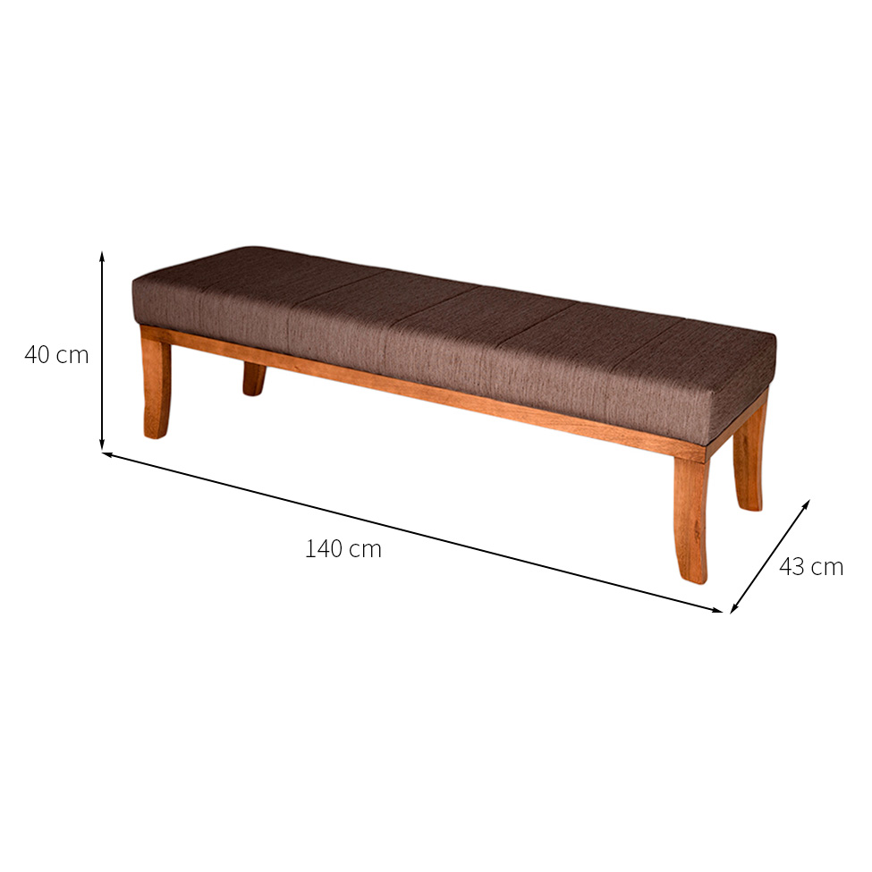 Banco 2 Lugares Lucia Marrom e Castanho 140 cm