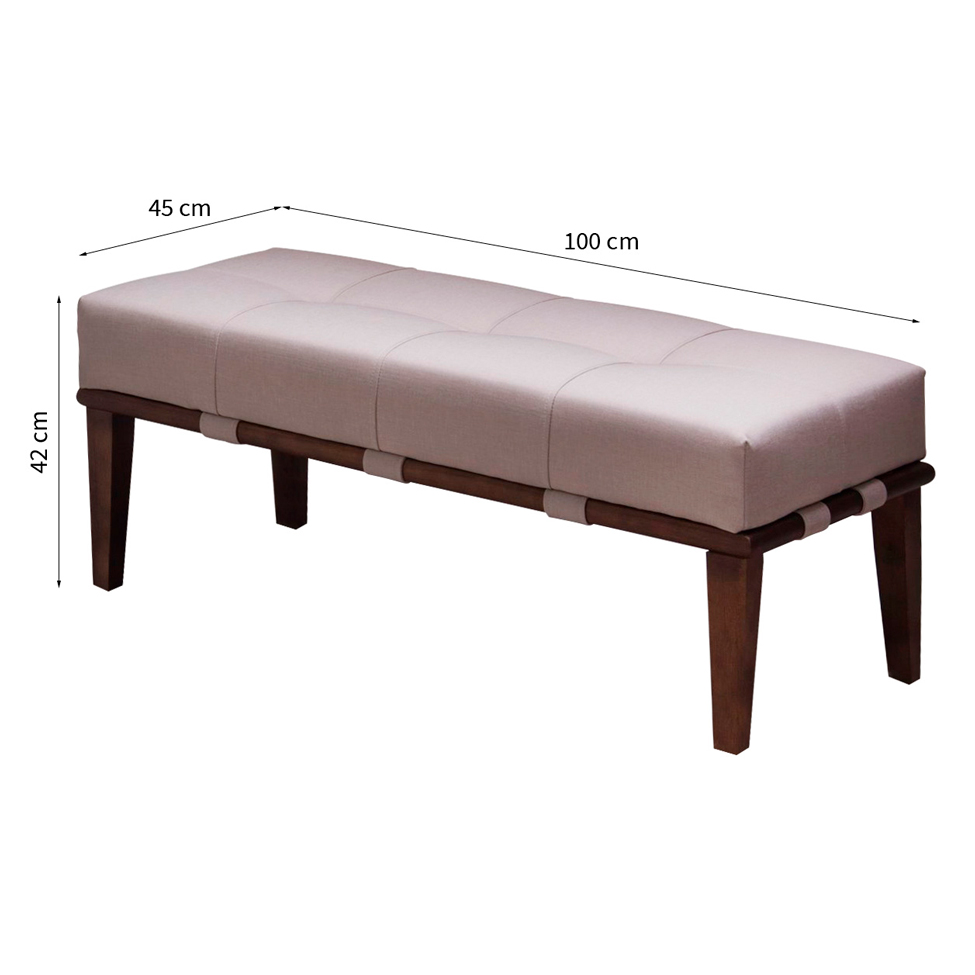 Banco Lívia Bege 100 cm