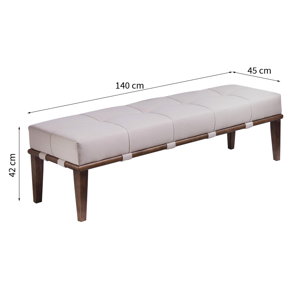 Banco Lívia Bege 140 cm