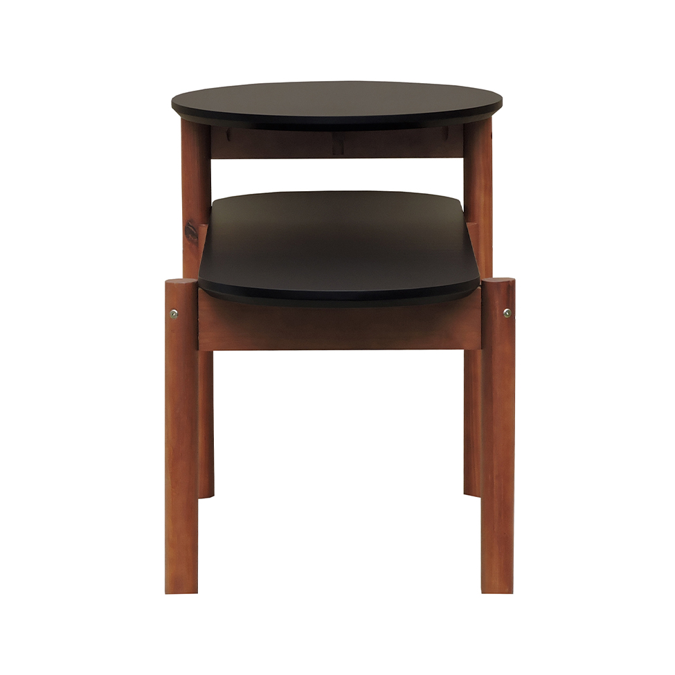 Banco com Mesa de Apoio Tori Amêndoa e Preto