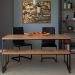 Banco de Jantar Industrial 2 Lugares Stanford Amêndoa e Preto 150 cm