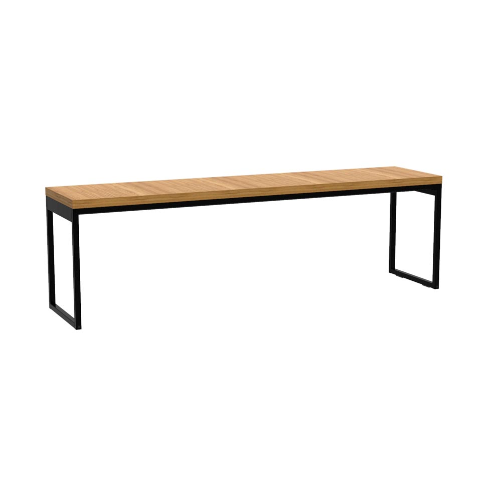 Banco de Jantar Industrial 2 Lugares Stanford Amêndoa e Preto 150 cm
