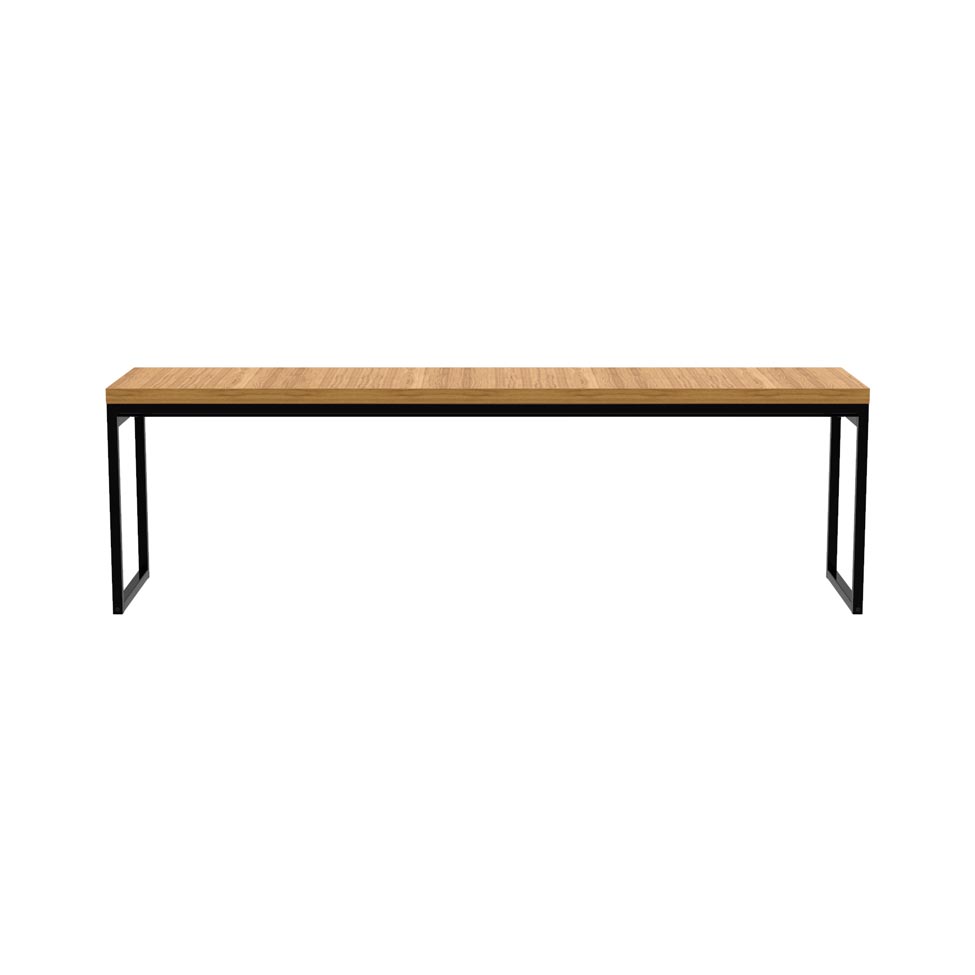 Banco de Jantar Industrial 2 Lugares Stanford Amêndoa e Preto 150 cm