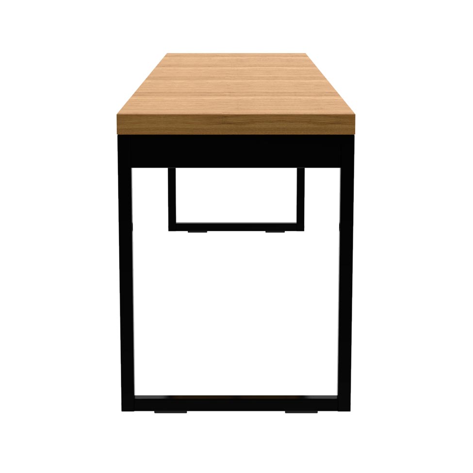 Banco de Jantar Industrial 2 Lugares Stanford Amêndoa e Preto 150 cm