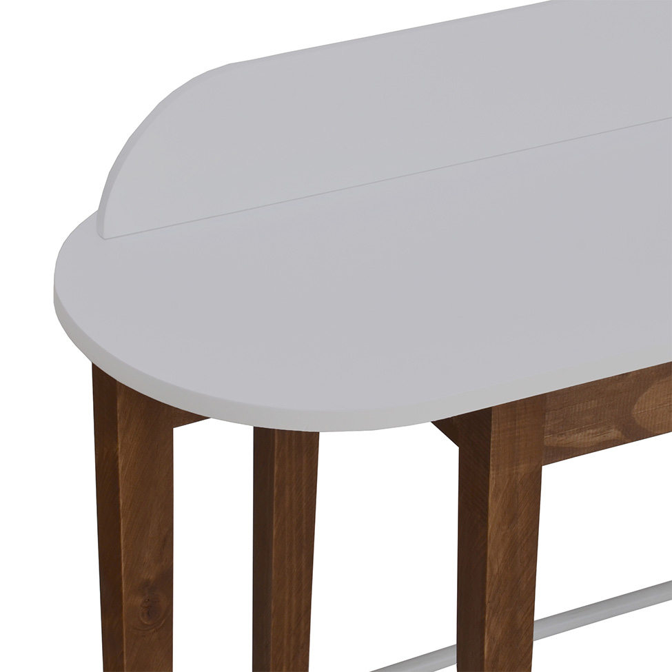 Banqueta 2 Lugares Doppia Branca e Amêndoa