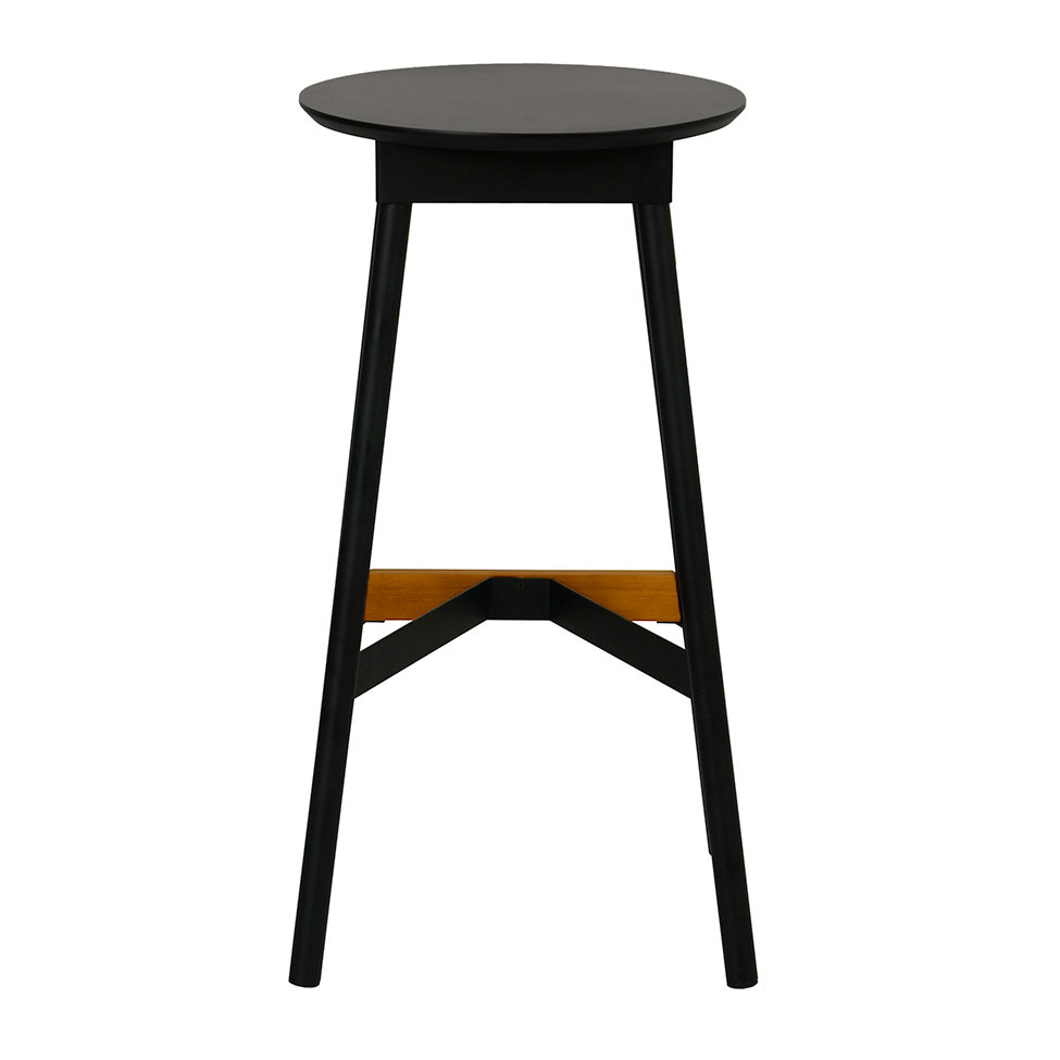 Banqueta Denver Industrial Preta e Amêndoa