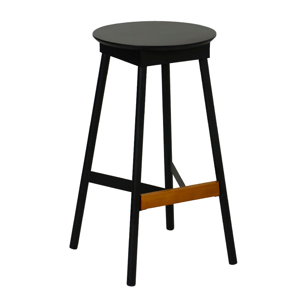 Banqueta Denver Industrial Preta e Amêndoa