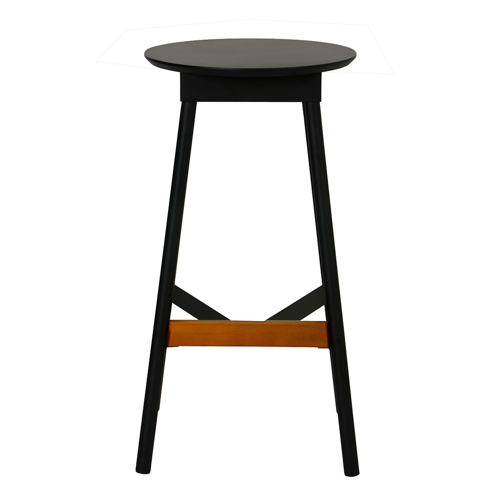 Banqueta Denver Industrial Preta e Amêndoa
