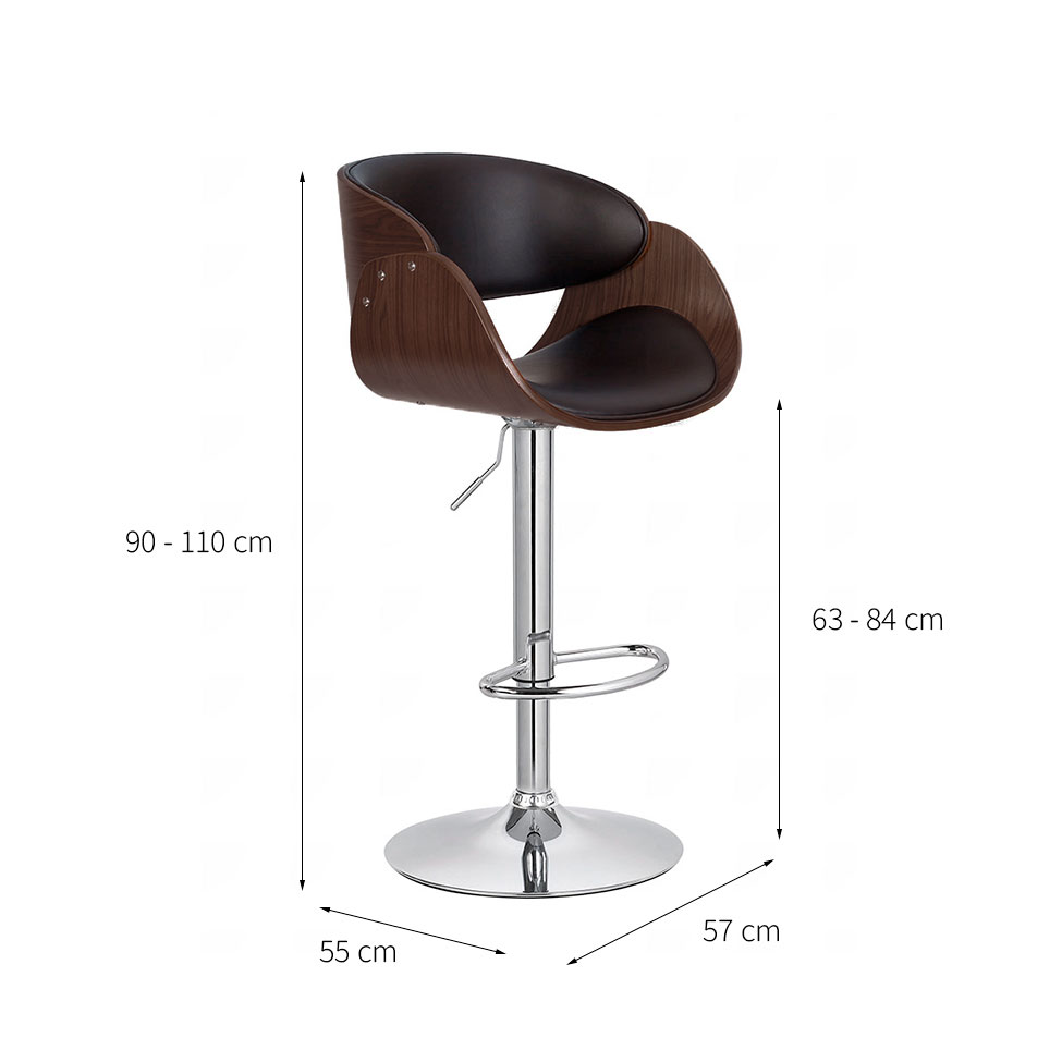 Banqueta Giratória Almere Preta