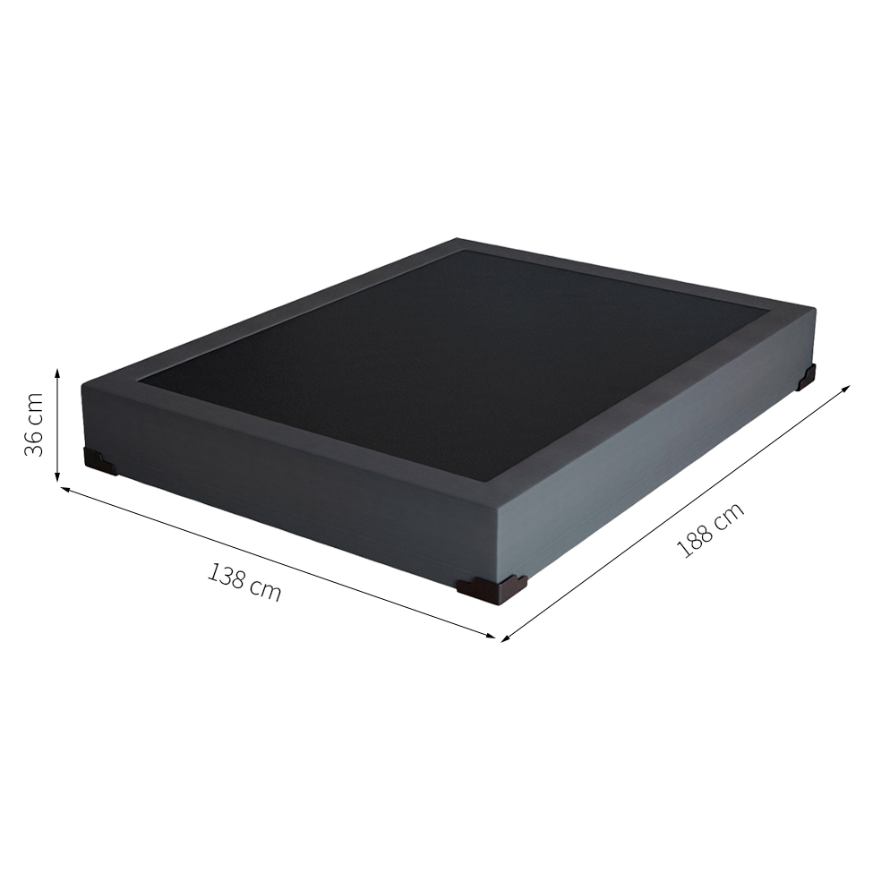 Base para Cama Box Casal Joe Suede (36x138x188) Grafite