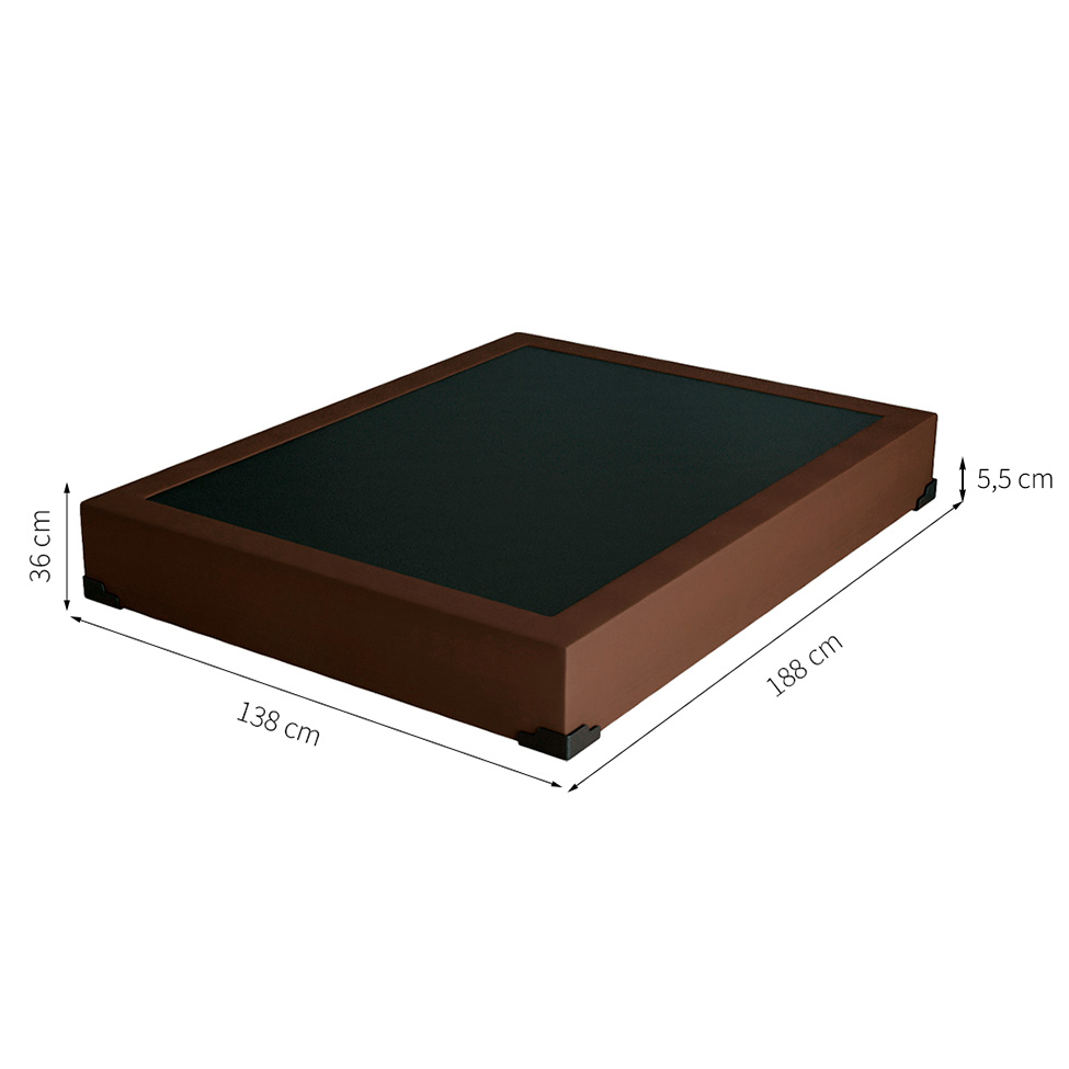 Base para Cama Box Casal Joe Suede (36x138x188) Marrom