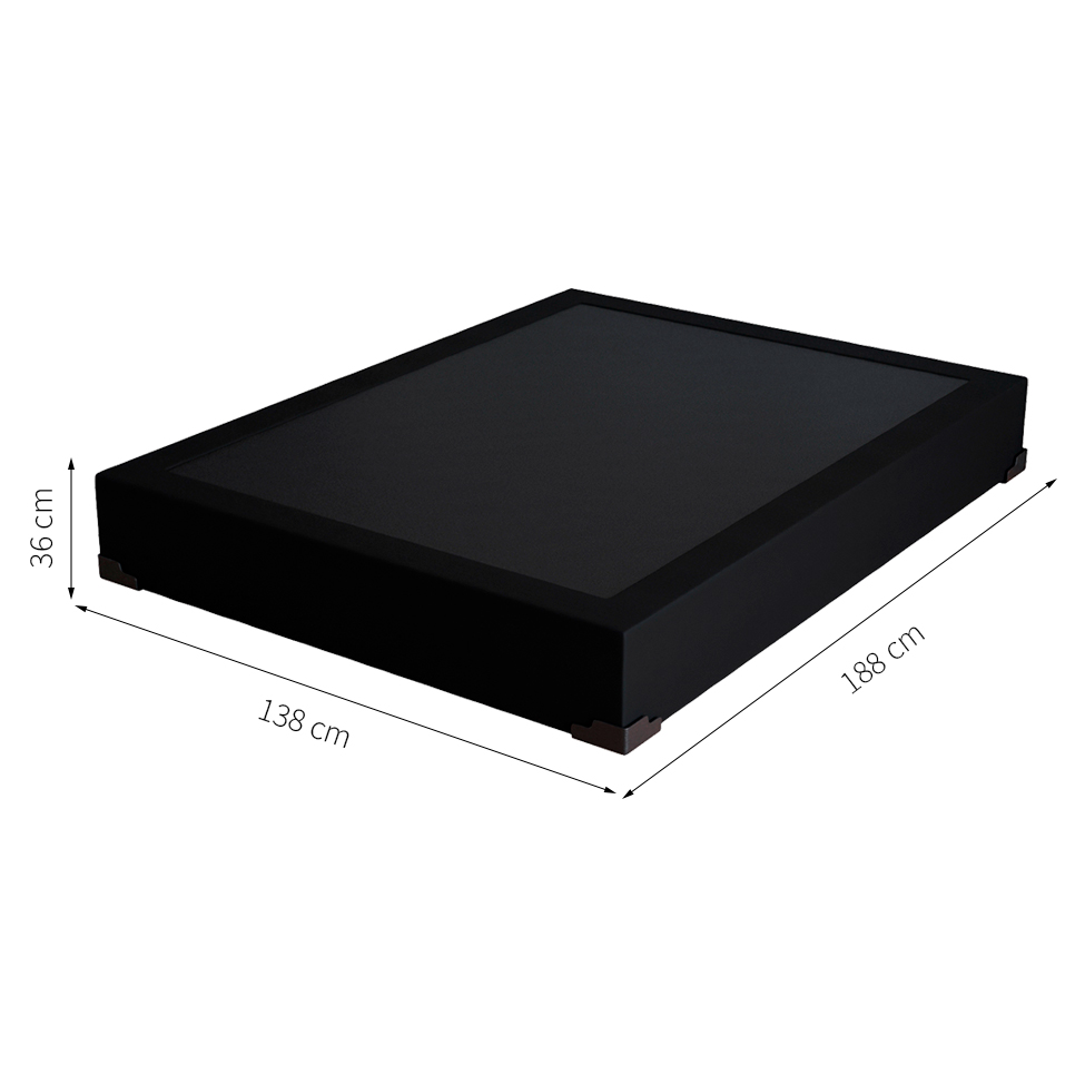 Base para Cama Box Casal Joe Suede (36x138x188) Preta