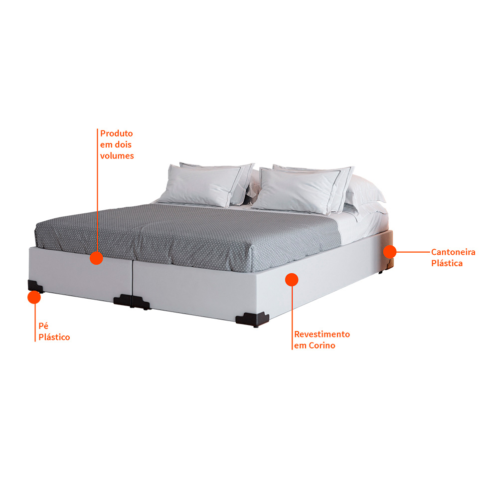 Base para Cama Box Queen Joe (36x158x198) Branca