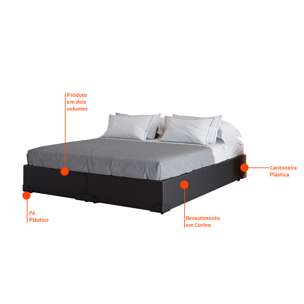 Base para Cama Box Queen Joe (36x158x198) Preta