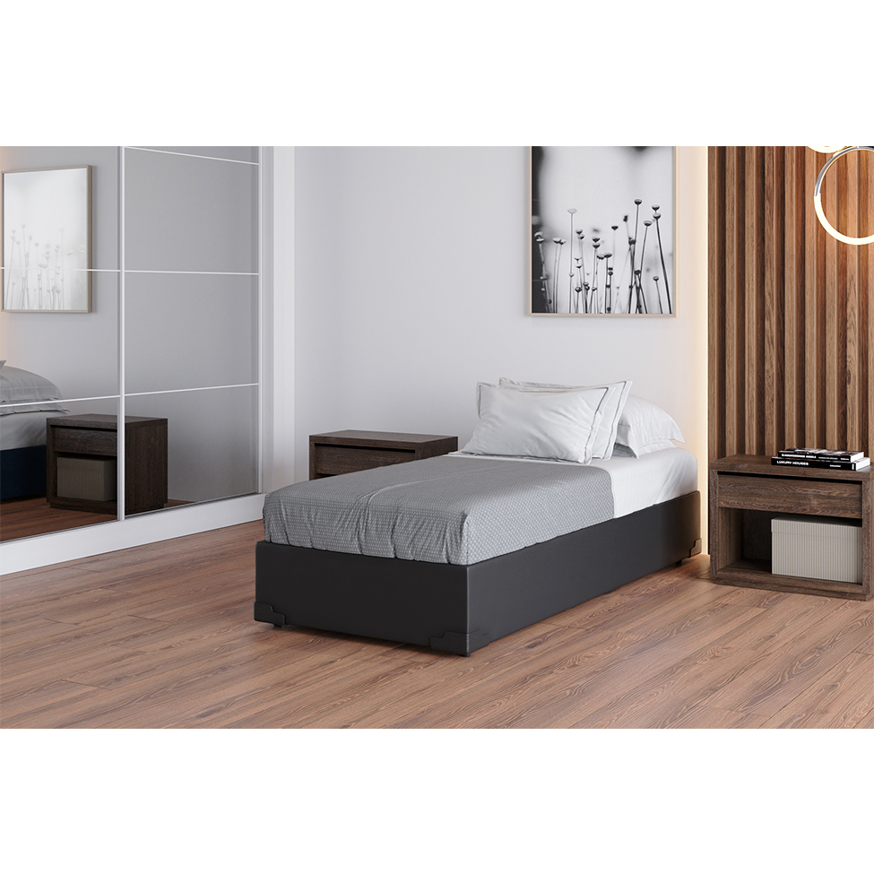 Base para Cama Box Solteiro Joe (36x88x188) Preta