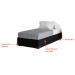 Base para Cama Box Solteiro Joe Suede (36x88x188) Preta