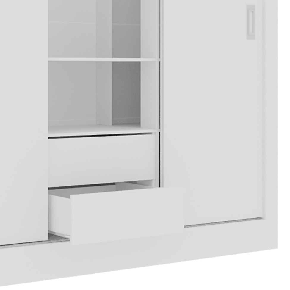  Guarda-Roupa Casal Luiza 3 Portas 2 Gavetas Branco