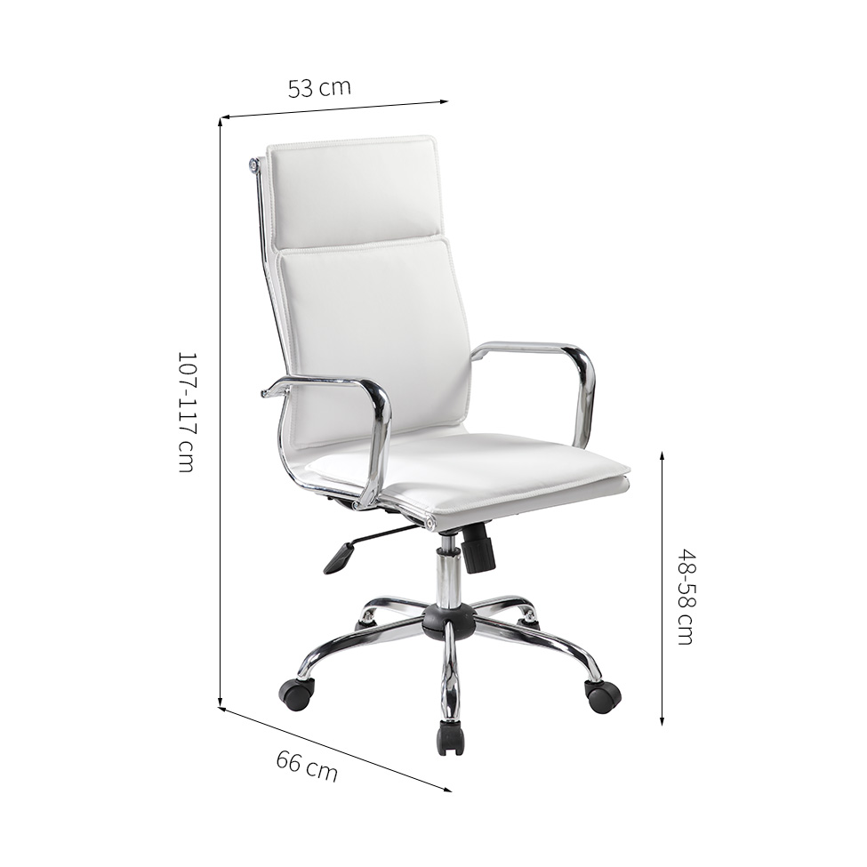 Cadeira de Escritório Presidente Giratória Eames Comfort Branca