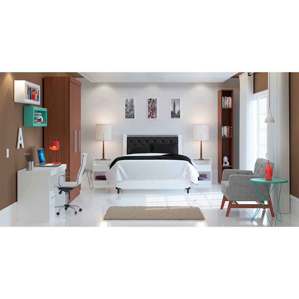Cadeira de Escritório Presidente Giratória Eames Comfort Branca