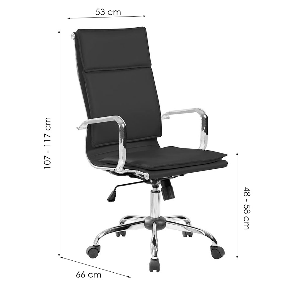 Cadeira de Escritório Presidente Giratória Eames Comfort Preta