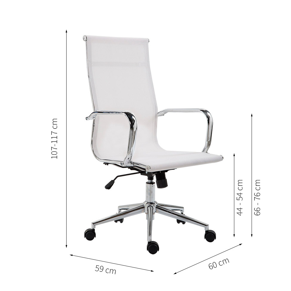 Cadeira de Escritório Presidente Giratória com Relax Eames Star Branca